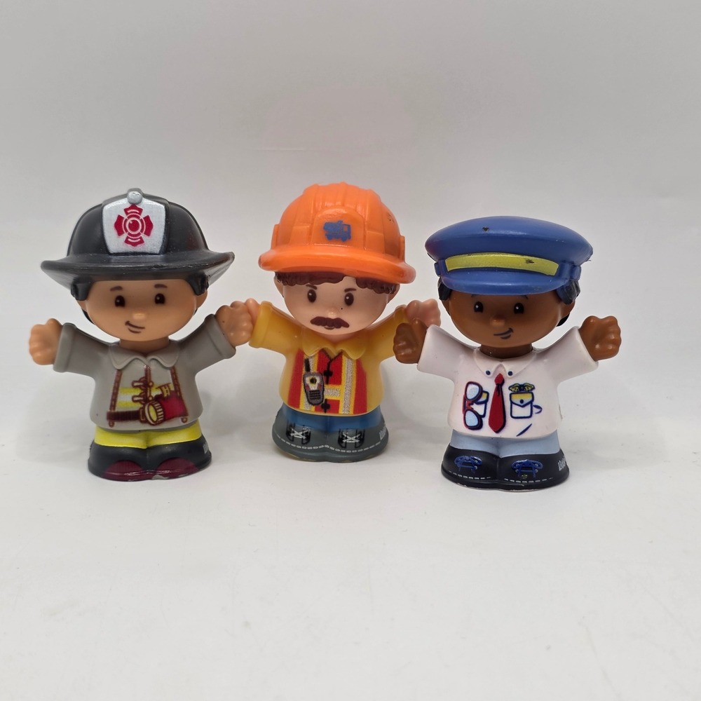 Fisher-Price Little People Community Helpers Firefighter Pilot Builder Figures